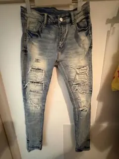 mnml ダメージ加工 スキニージーンズ