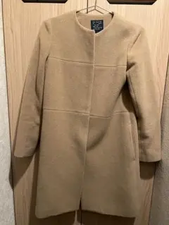 Natural Beauty Basicウールコート ノーカラーコート　ベージュ