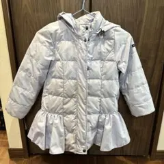 フリル付きライトグレーダウンコート　プティマイン