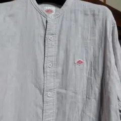 DANTONバンドカラーシャツ★無地生成りガーゼ生地