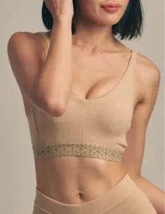 A様専用　Dreamy Bra nudy waffle / 亜麻(beige)