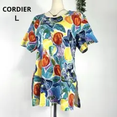 CORDIER フルーツ柄　半袖 トップス カットソー　￼シャツ　ブラウス　Ｌのサムネイル