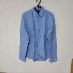 BANANA REPUBLIC リネン長袖シャツ ライトブルー M