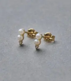 ete バイカラー ダブルライン ピアス ピンクゴールド - メルカリ
