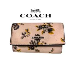 COACH 花柄 レザー キーケース