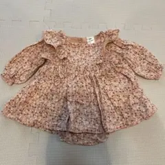 H&M 花柄 フリル ロンパース カバーオール
