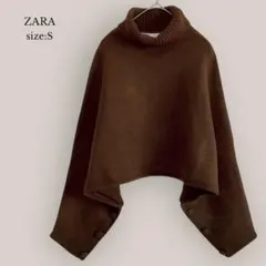 ザラZARA✨美品✨タートルネックニット　ポンチョ風ニット　ケープ