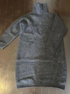 UNIQLO スフレヤーンワンピース L ダークグレー