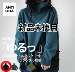 【新品】タグ付 antiqua タートルネックニット セーター ハイネック 黒