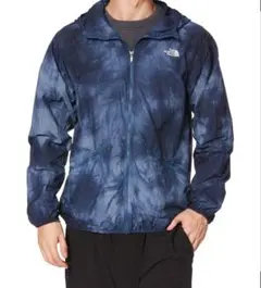 ノースフェイス　タイダイ柄　ダークブルー　ナイロンジャケット　L