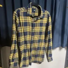 UNIQLO チェック柄シャツ Lサイズ イエロー