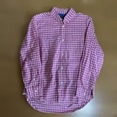 GapKids ピンクギンガムチェック長袖シャツ 140cm