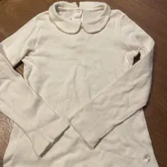 プチバトー　丸襟　カットソー　オフホワイト