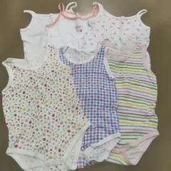 タンクトップキャミソール 6枚セット ロンパース肌着 80サイズ 女の子