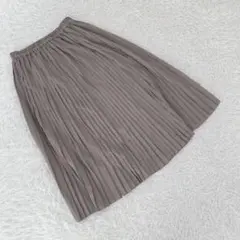 【ネイビー】 (M) プリーツフレアスカート ロング丈 裏地付き オフィカジ