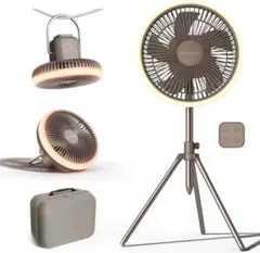 キャンプ 扇風機 コードレス モバイルバッテリー 自動首振り 蚊を撃退 LED