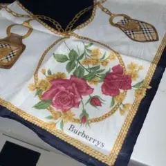 Burberrys 花柄 チェック柄 ハンカチ