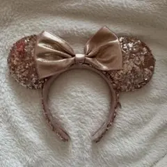 ピンクゴールドスパンコール　ミニー　カチューシャ