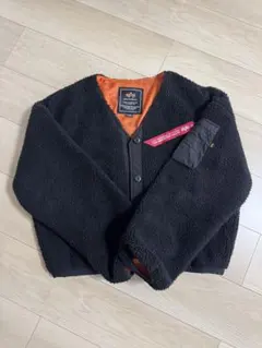 【値下げ】ALPHA INDUSTRIES フリースジャケット L オレンジ裏地