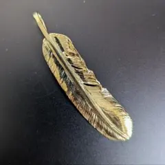 全金プレーンゴールドフェザー トップ ネックレス 約6.7cm