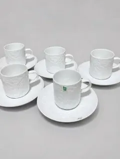 白山陶器 すみれ彫 カップ＆ソーサー 5客 波佐見焼