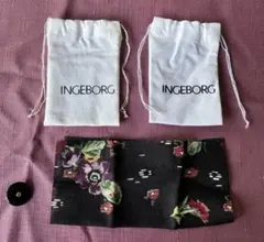 INGEBORG インゲボルグ 花柄布小物 巾着袋付き