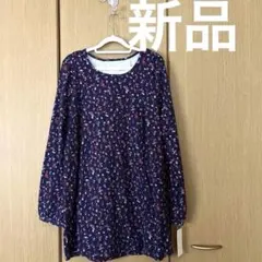 mintbreeze花柄ネイビー長袖チュニック綿100%かわいい♡のサムネイル