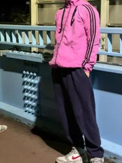 古着 adidas トラックジャケット　ピンク ナイロン生地