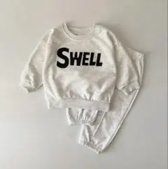 子供服　韓国子供服　保育園着　スウェットセットアップ　グレー　90cm