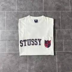 90s 紺タグ ステューシー ボーダー ポケT カットソー USA製 刺繍ロゴ 