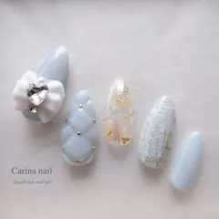 5621 ジェルネイルチップ 量産型 ワンホン 韓国 ホワイト フリル