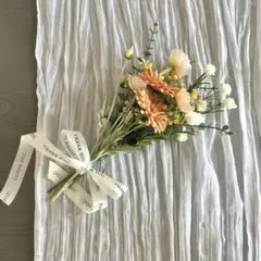 造花ブーケ オレンジ ホワイト 撮影小物 花束