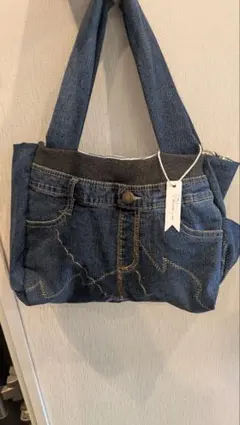 リメイク　ハンドメイド　デニムバッグ