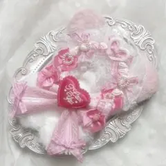 ぬい服　着ぐるみ　10〜12cm用　ホワイト　ピンク　ねこ　チェーンフック付き