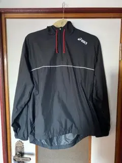asics ハーフジップ ウィンドブレーカー 黒