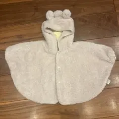 フリース ベビーポンチョ クリーム色
