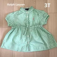 Ralph Lauren 半袖シャツ 3T グリーンチェック