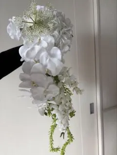 ホワイト 造花 フラワーブーケ