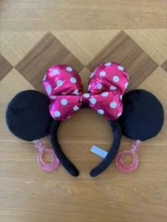 ディズニー ミニーマウス カチューシャ ピンクドット リボン