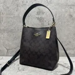 未使用級✨️コーチ 2way バケットバッグ 肩がけ モリー PVC レザー 黒