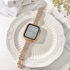 アップルウォッチ用バンド 38/40/41/42mm用 ローズゴールド キラキラ