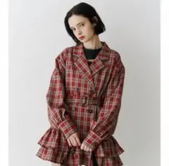 jouetie ヘムフリルトレンチミニワンピース　レッド