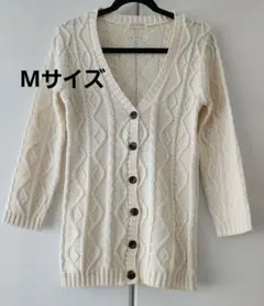 ケーブル編み　カーディガン　レディース　Mサイズ