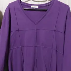 a.V.V HOMME パープル Vネック長袖カットソー サイズ50
