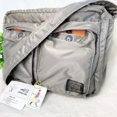 希少✨ポーターPORTER✨2層式 タンカー ショルダーバッグ　シルバーグレー
