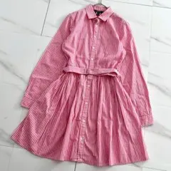 現行モデル　ポロラルフローレン　ワンピース　シャツ　ストライプ　ポニー　ベルト