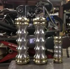 ハーレーダビッドソン フット、シフトペグ スパイラル 真鍮 シルバー 