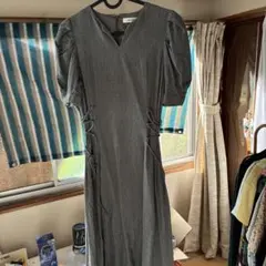 MOUSSY レースアップ ワンピース グレー