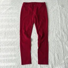 ユニクロ ストレッチパンツ 赤 L スキニー 美脚 春夏 カジュアル