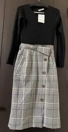 新品タグ付き トーナルTONAL ニットドッキングワンピース タイトスカート